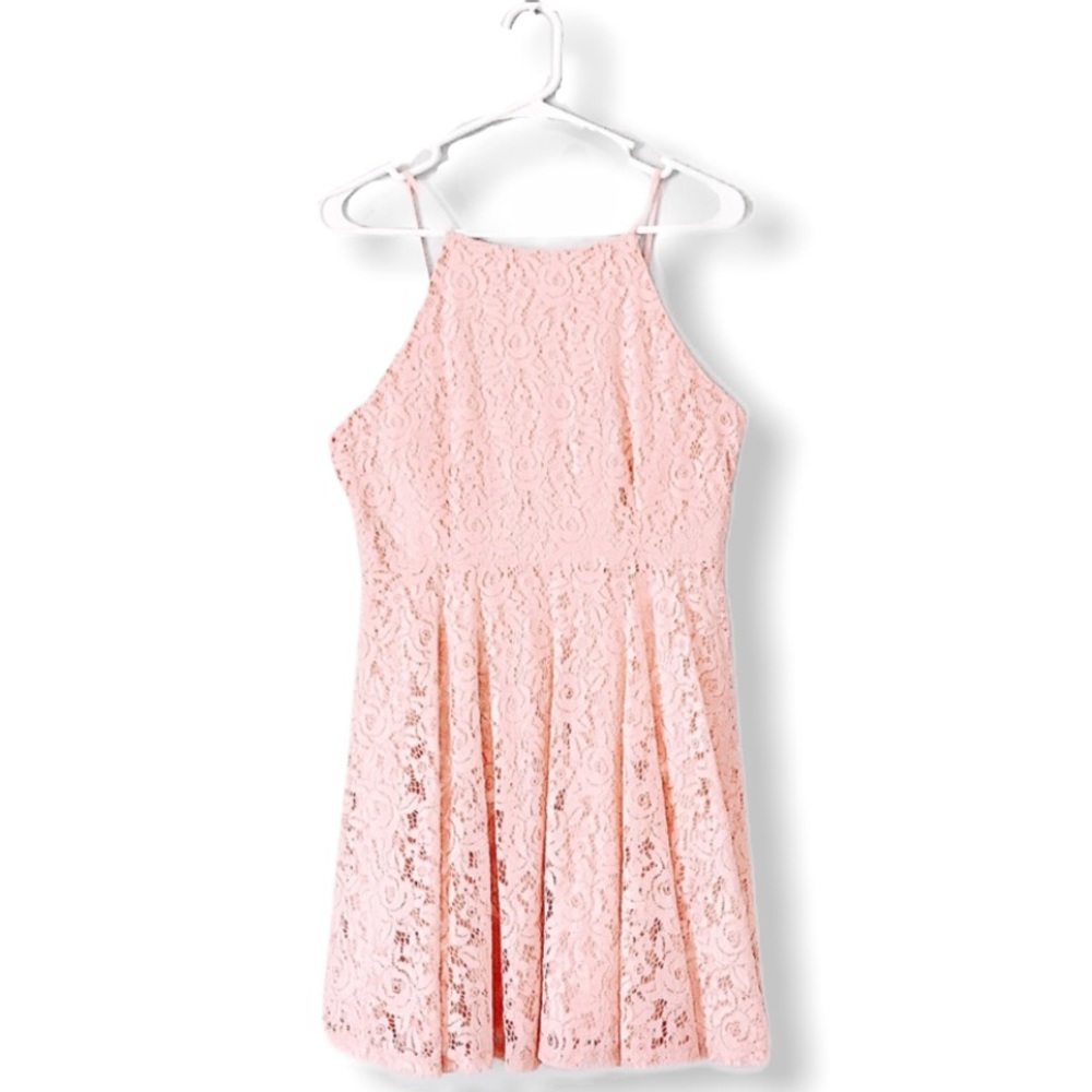 Forever 21 Blush Floral Lace Mini Dress